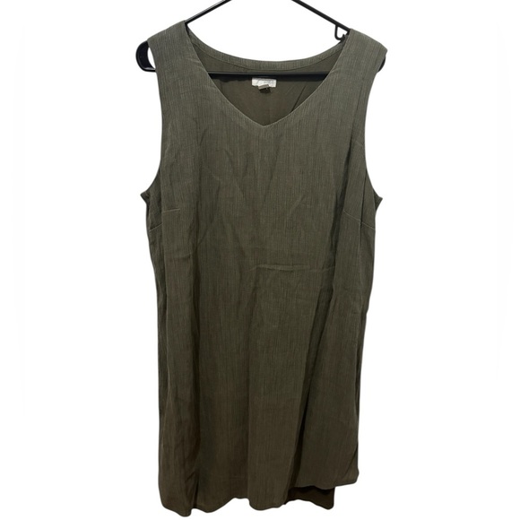 J.Jill Pure Jill Dark Green Gauzy Tank Dress Size Large - Picture 1 of 4